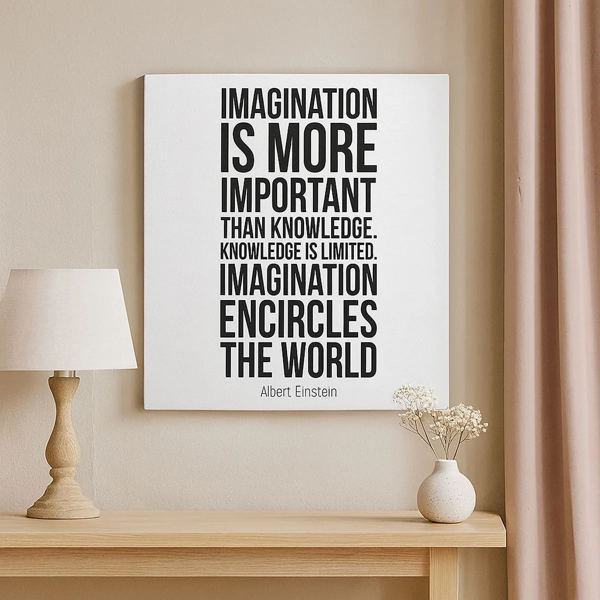 Obraz na plátně - Einstein o síle představivosti - 30x30 cm