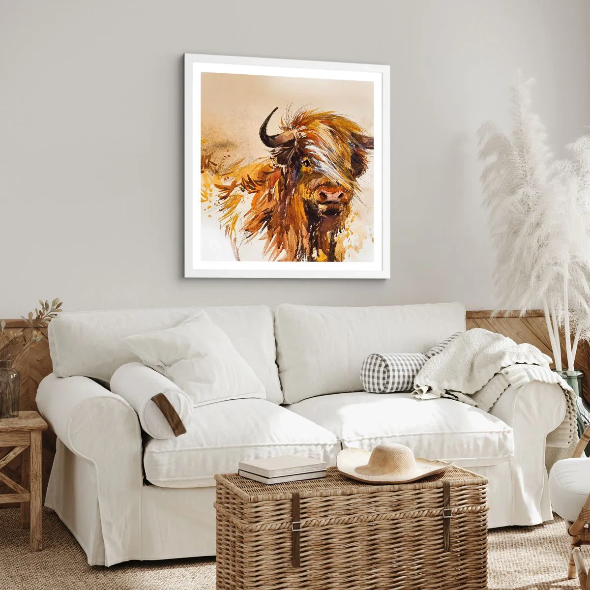 Plakát v bílém rámu - Pýcha lovce - 40x40 cm