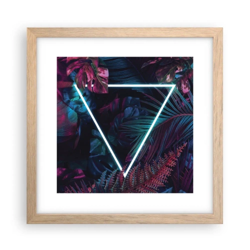Plakát v rámu světlý dub - Zahrada v disco stylu - 30x30 cm
