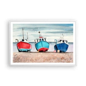 Plakát v bílém rámu - Připravené na úlovek - 91x61 cm