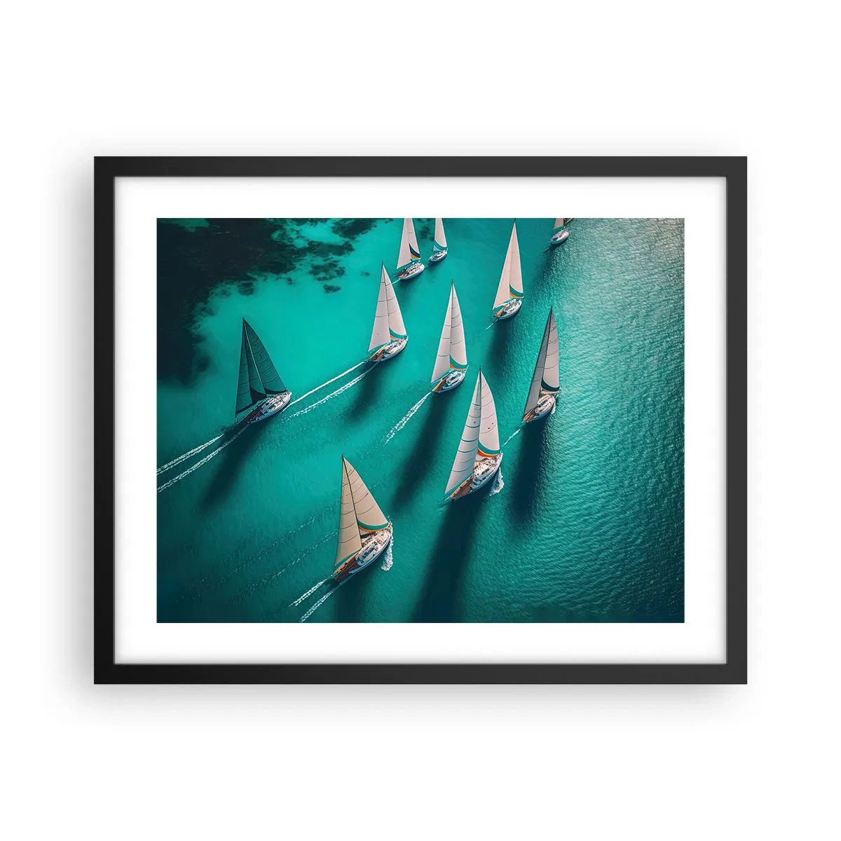 Plakát v černém rámu - Zápasení s větrem - 50x40 cm