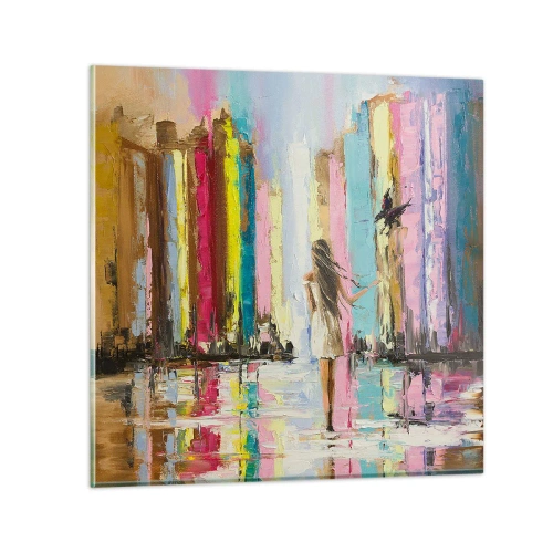 Obraz na skle - Pojď se mnou - 30x30 cm