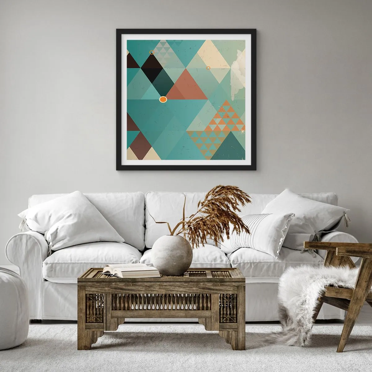 Plakát v černém rámu - Jednota mnohosti, mnohost jednoty - 30x30 cm