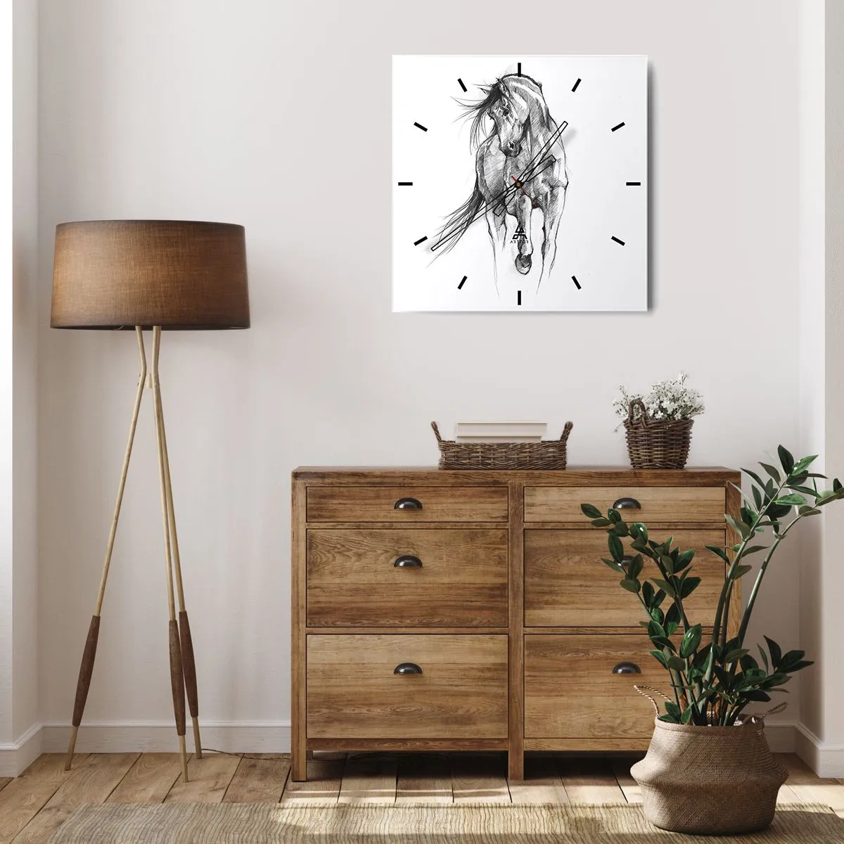 Nástěnné hodiny - V ladném klusu - 30x30 cm