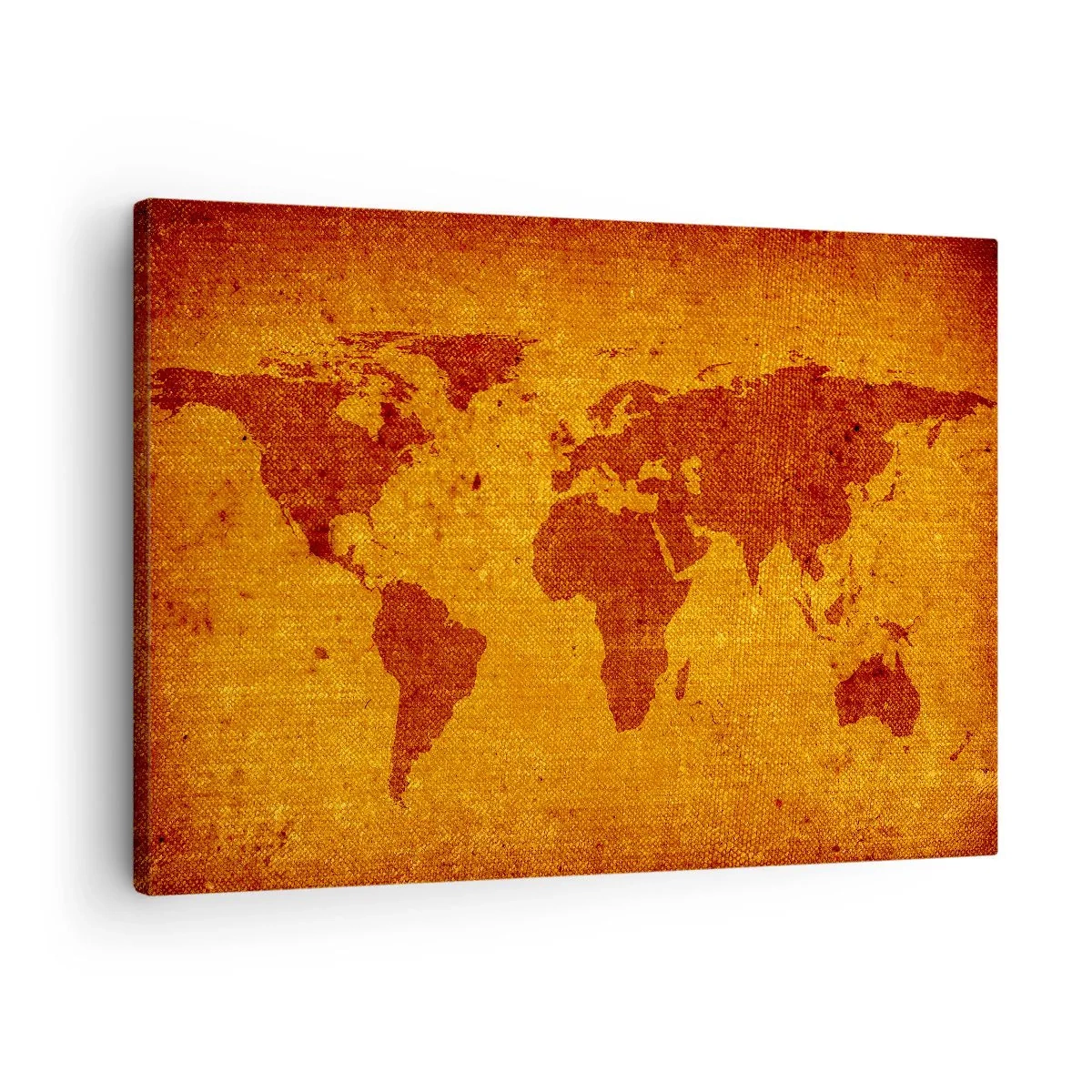 Obraz na plátně - Mapa světa na hnědém a zlatém pozadí. - 70x50cm - Pozvánka na cestování - Moderní nástěnná dekorace do obývacího pokoje a ložnice ARTTOR