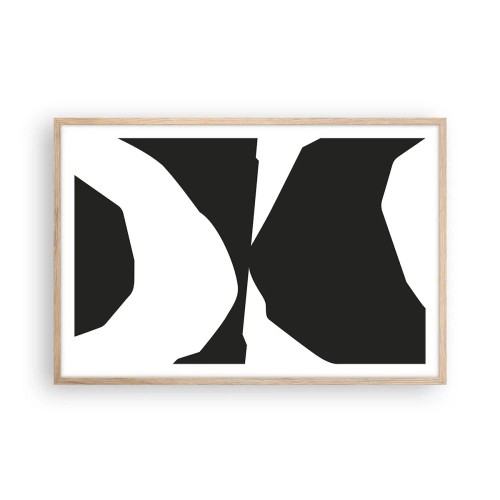 Plakát v rámu světlý dub - Positive-negative - 91x61 cm
