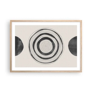 Plakát v rámu světlý dub - Důležité je to, co je uprostřed - 70x50 cm
