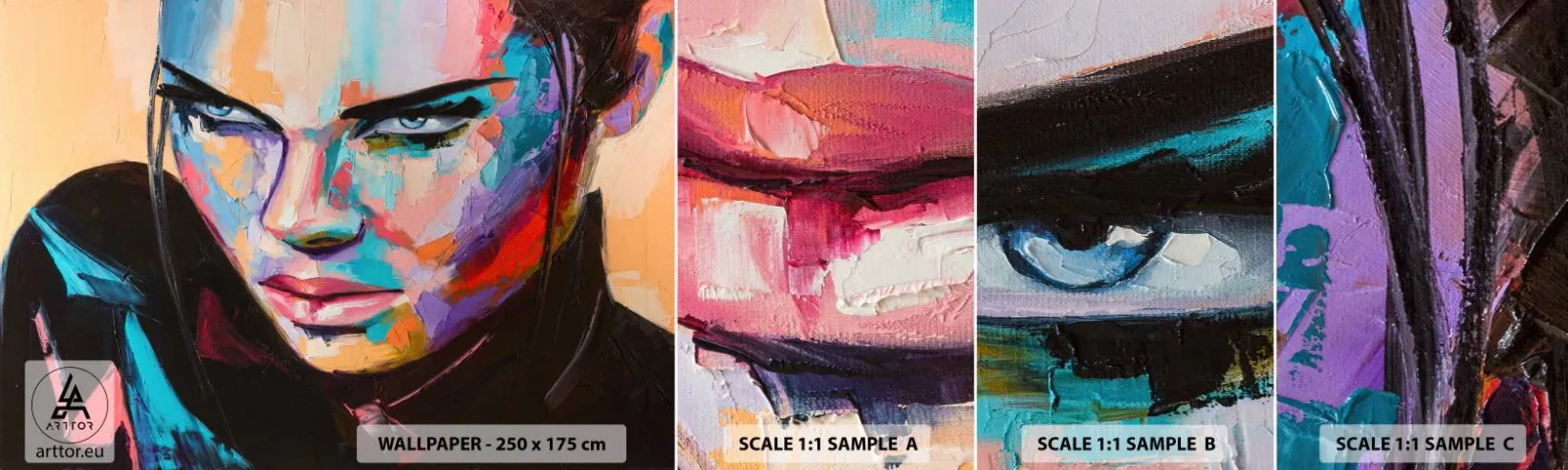 Vzor Fototapety Samolepicí Deluxe Sticker - Divokost srdce - Žena, Portrét ženy, Dívka - 100x30 cm