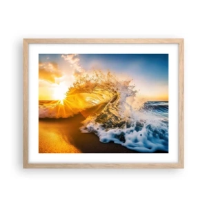 Plakát v rámu světlý dub - Hra v písku - 50x40 cm