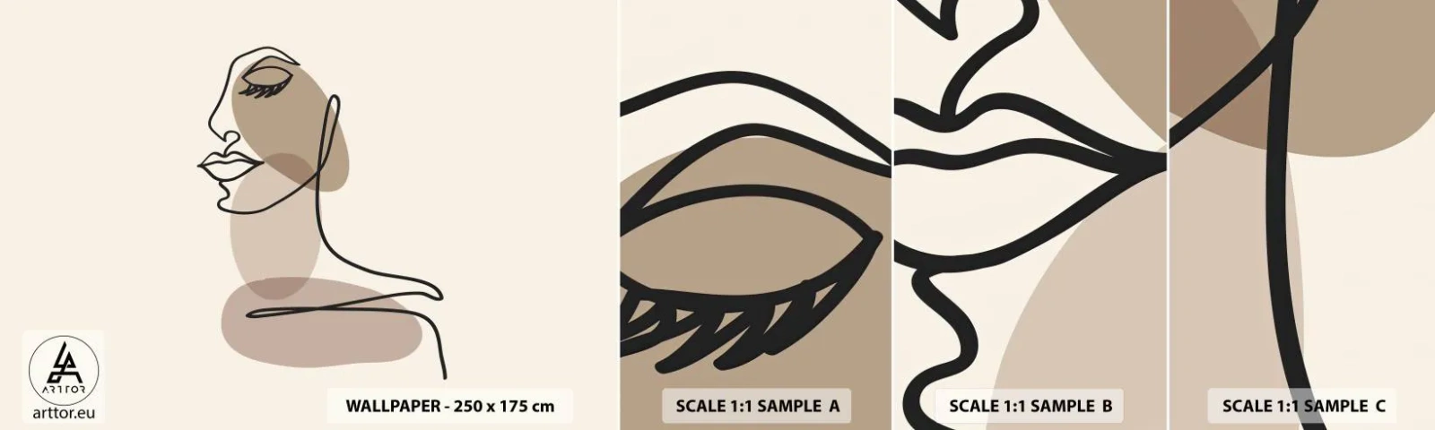 Fototapeta Vzorek Standard Eco - Při poslechu samé sebe - Abstrakce, ženská tvář, Grafika - 100x30 cm