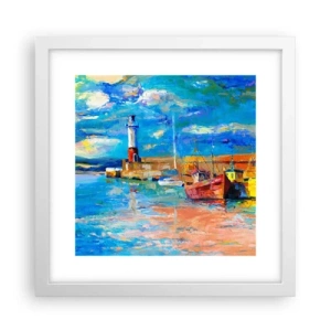 Plakát v bílém rámu - Odpoledne v duhové zátoce - 30x30 cm