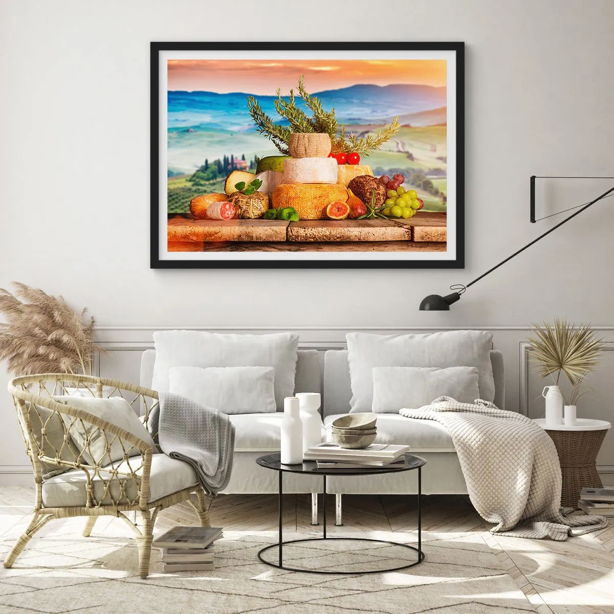 Plakát v černém rámu - Italská radost ze života - 50x40 cm