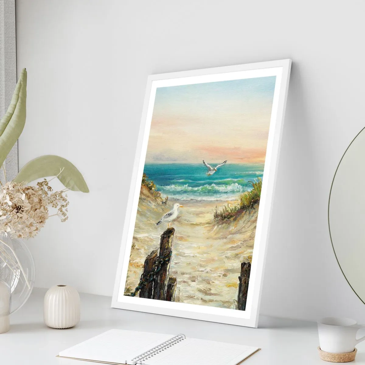 Plakát v bílém rámu - Bezvětří a samota - 70x100 cm