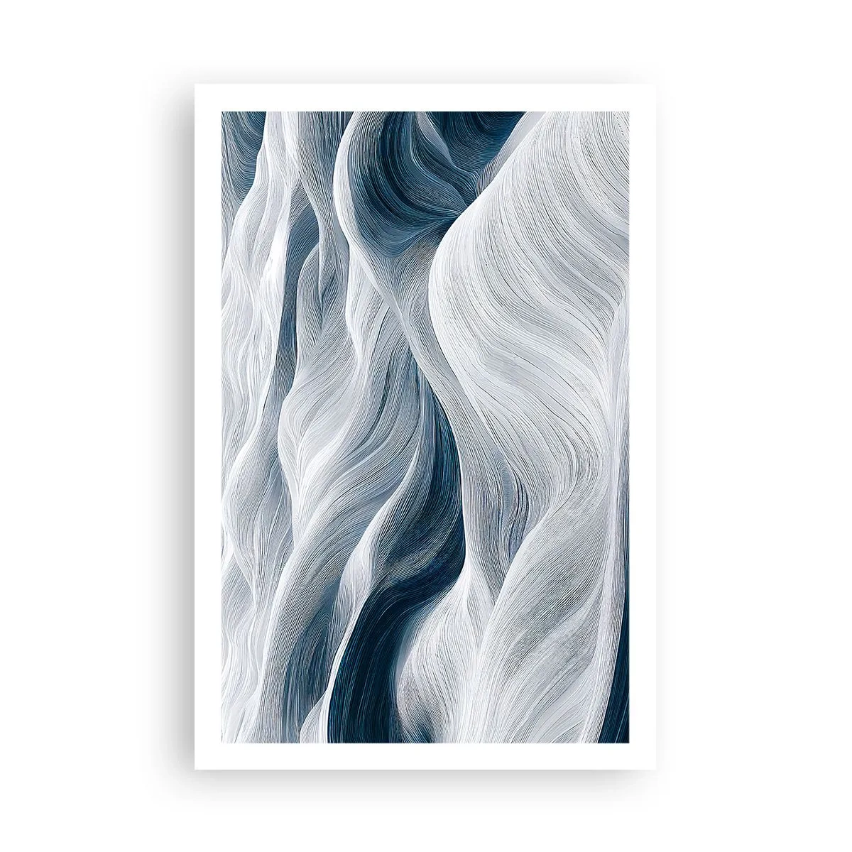 Plakát - Bílé a modré vlny - 61x91 cm