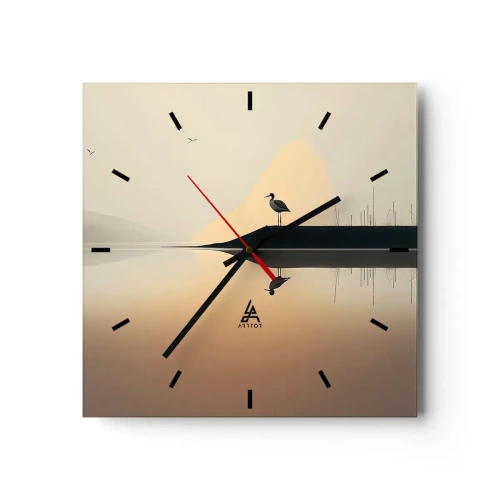 Nástěnné hodiny - Pán na jezeře - 30x30 cm