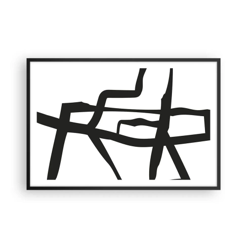 Plakát v černém rámu - Černobílá konstrukce - 91x61 cm