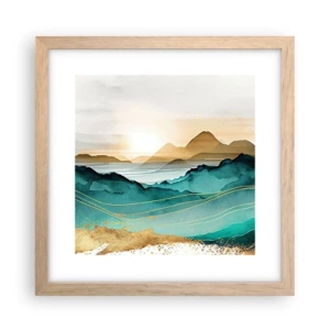 Plakát v rámu světlý dub - Na pokraji abstrakce – krajina - 30x30 cm