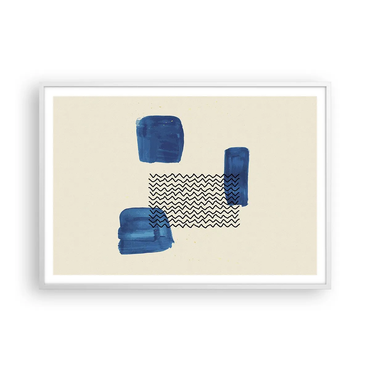 Plakát v bílém rámu - Abstraktní kvarteto - 100x70 cm