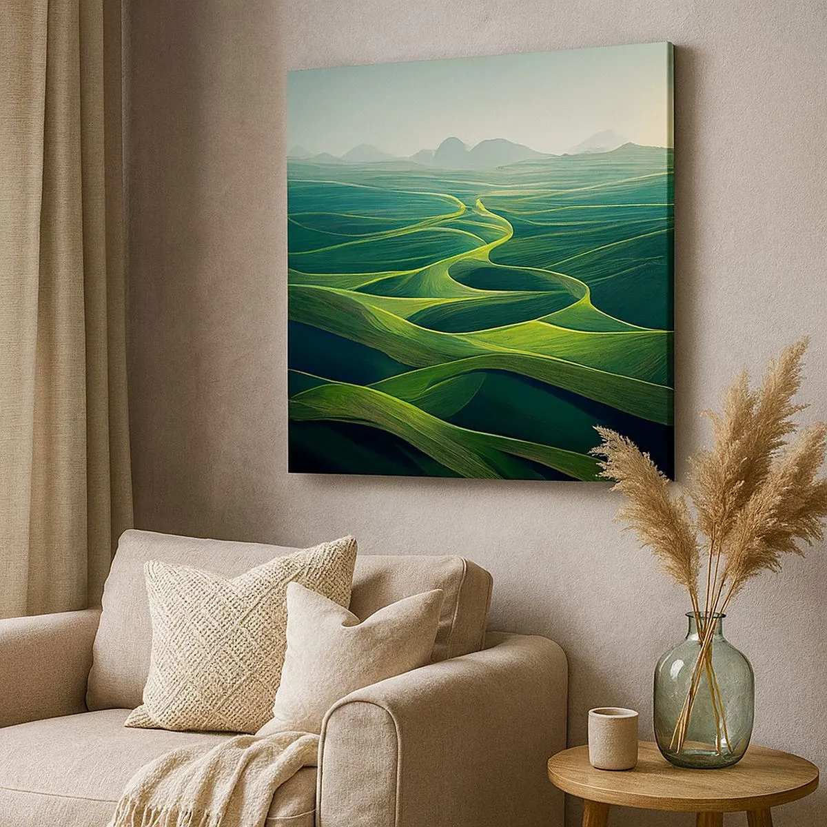 Obraz na plátně - V zelených údolích - 30x30 cm