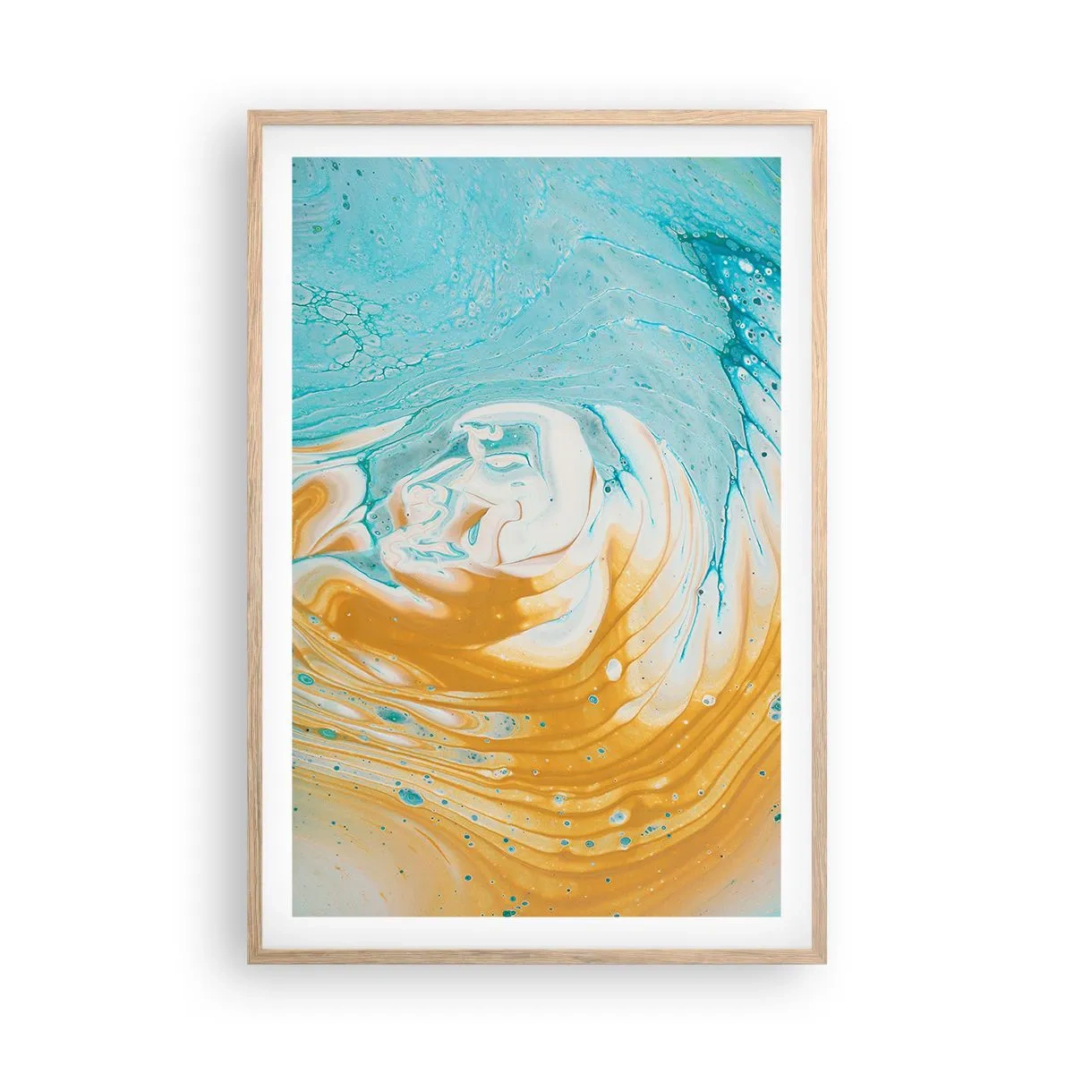 Plakát v rámu světlý dub - Pastelový vír - 61x91 cm