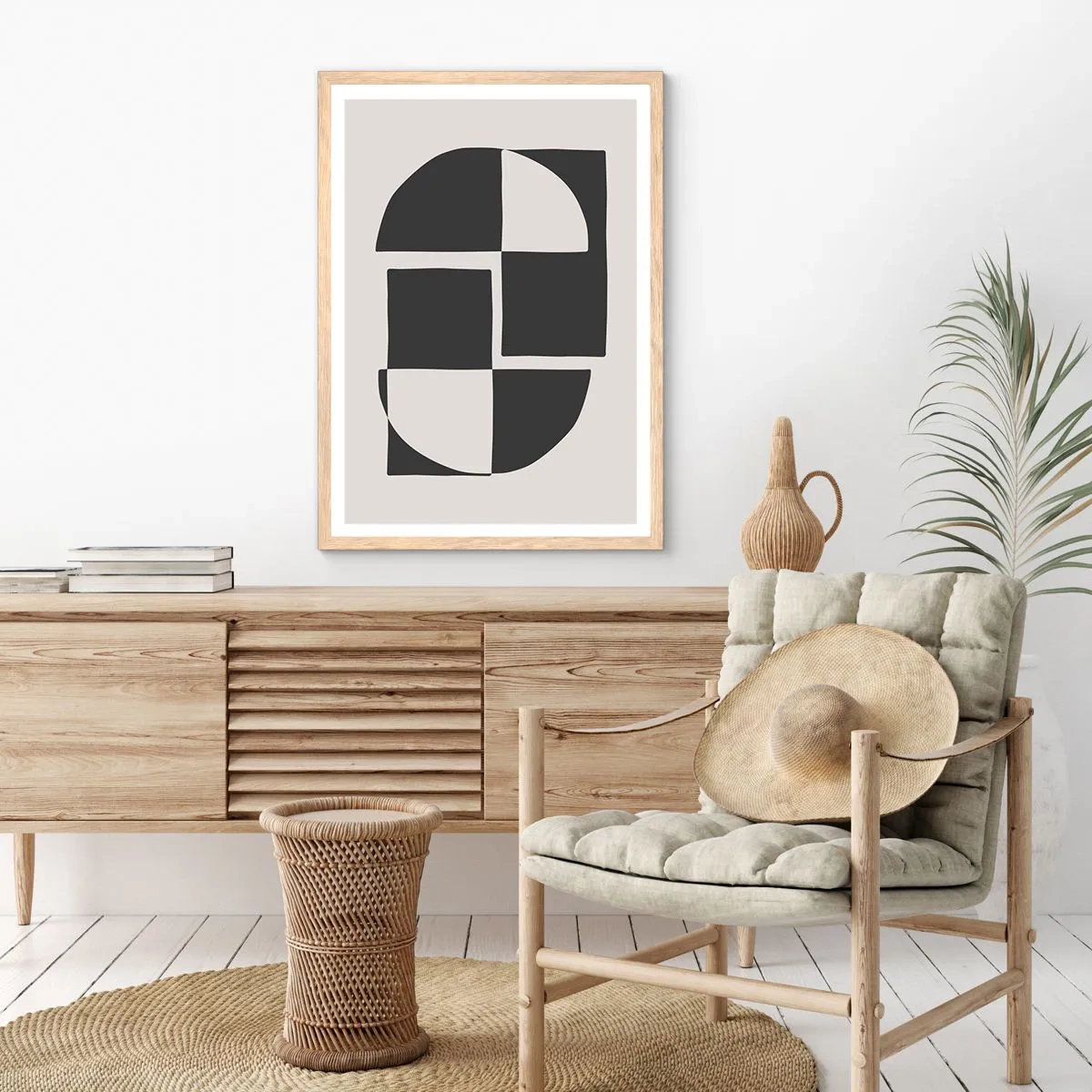 Plakát v rámu světlý dub - Antitéza – syntéza - 30x40 cm