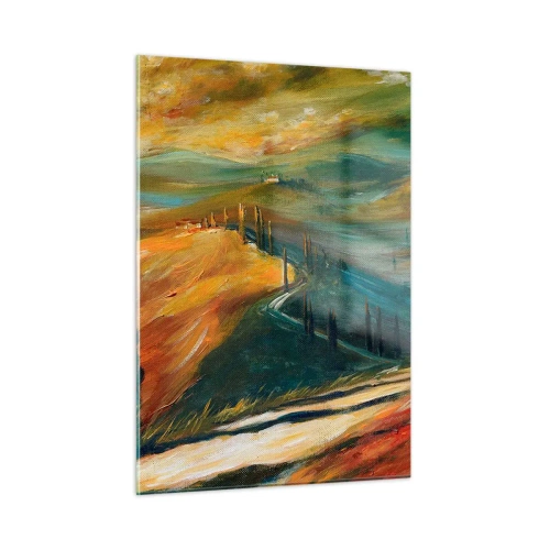 Obraz na skle - Toskánská krajina - 50x70 cm