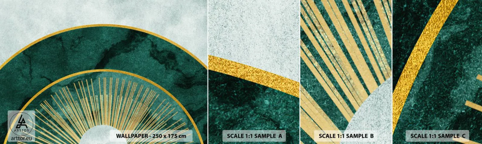 Vzor Fototapety Samolepicí Deluxe Sticker - Jiná sluneční soustava - Art Deco, Moderní, Abstrakce - 100x30 cm