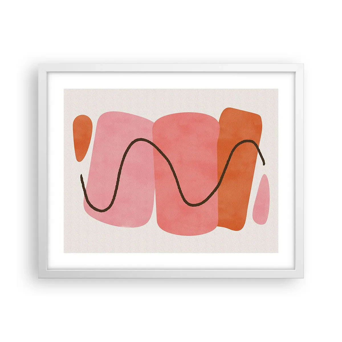 Plakát v bílém rámu - Jemný pohyb forem - 50x40 cm