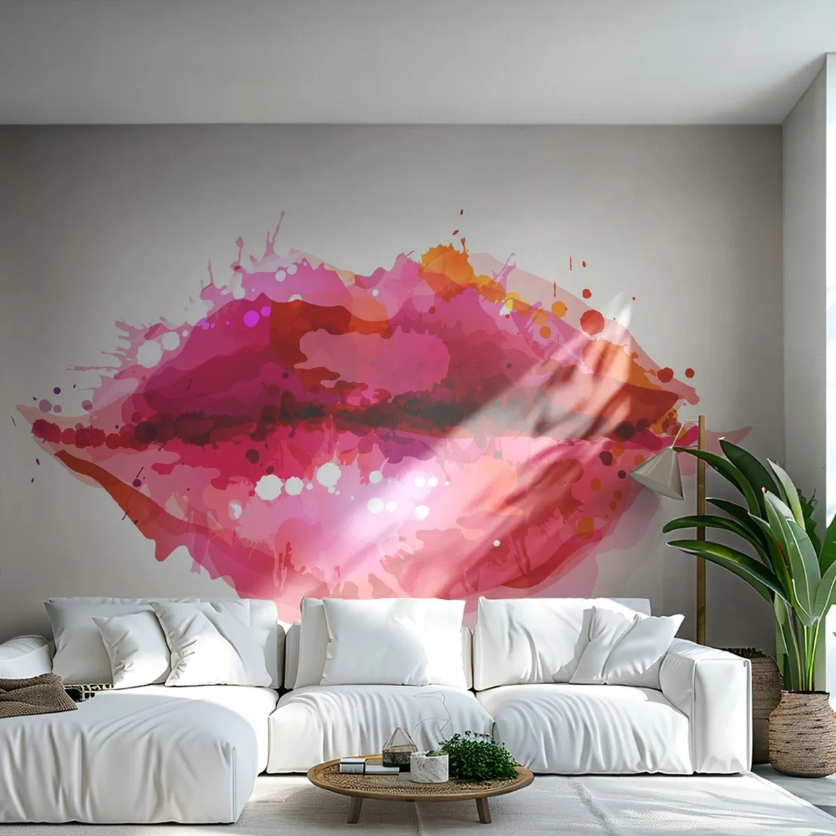 Fototapeta Samolepicí Deluxe Sticker - Červenější než červená - Abstrakce, červené rty, Kus - 250x175 cm