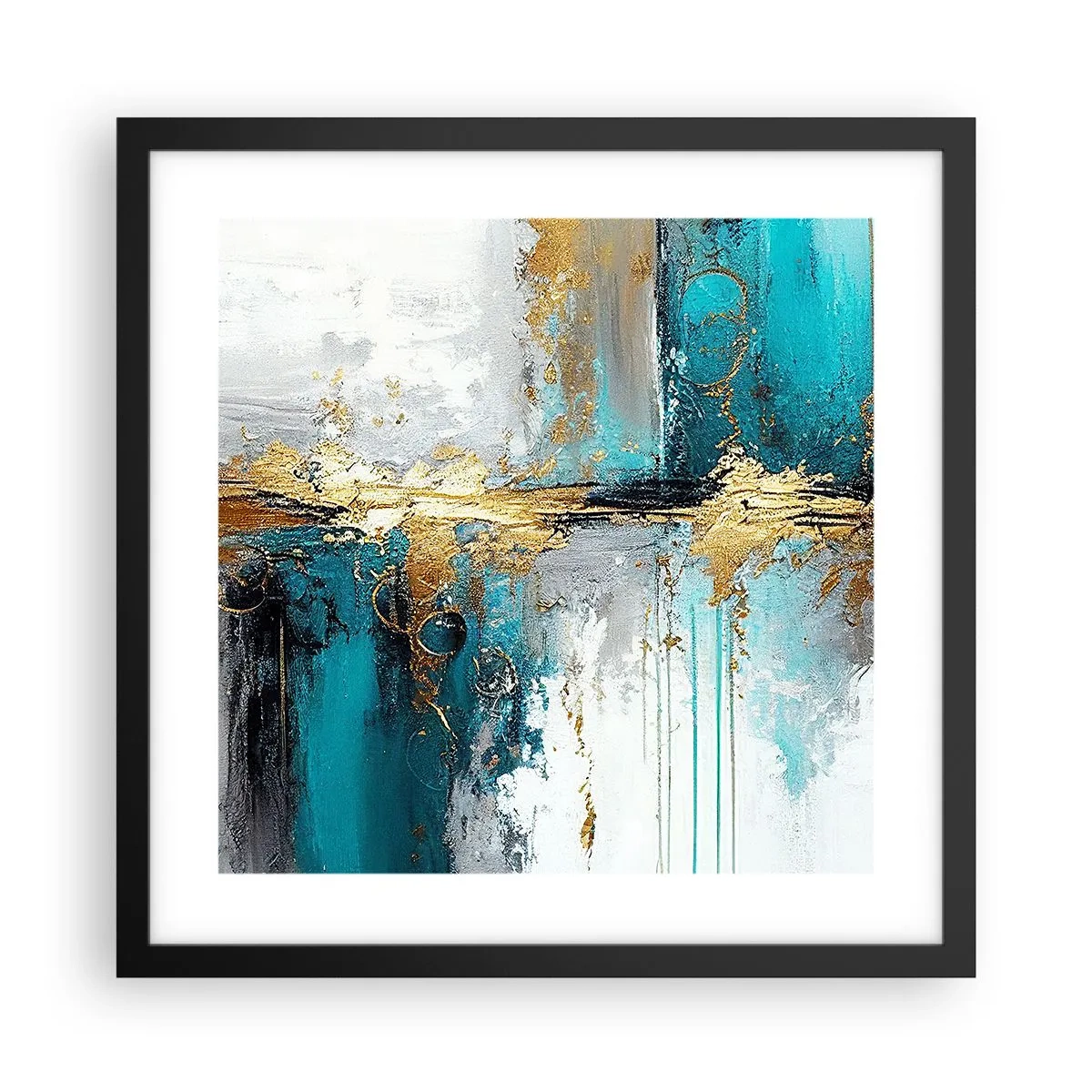 Plakát v černém rámu - Všechno plyne - 40x40 cm