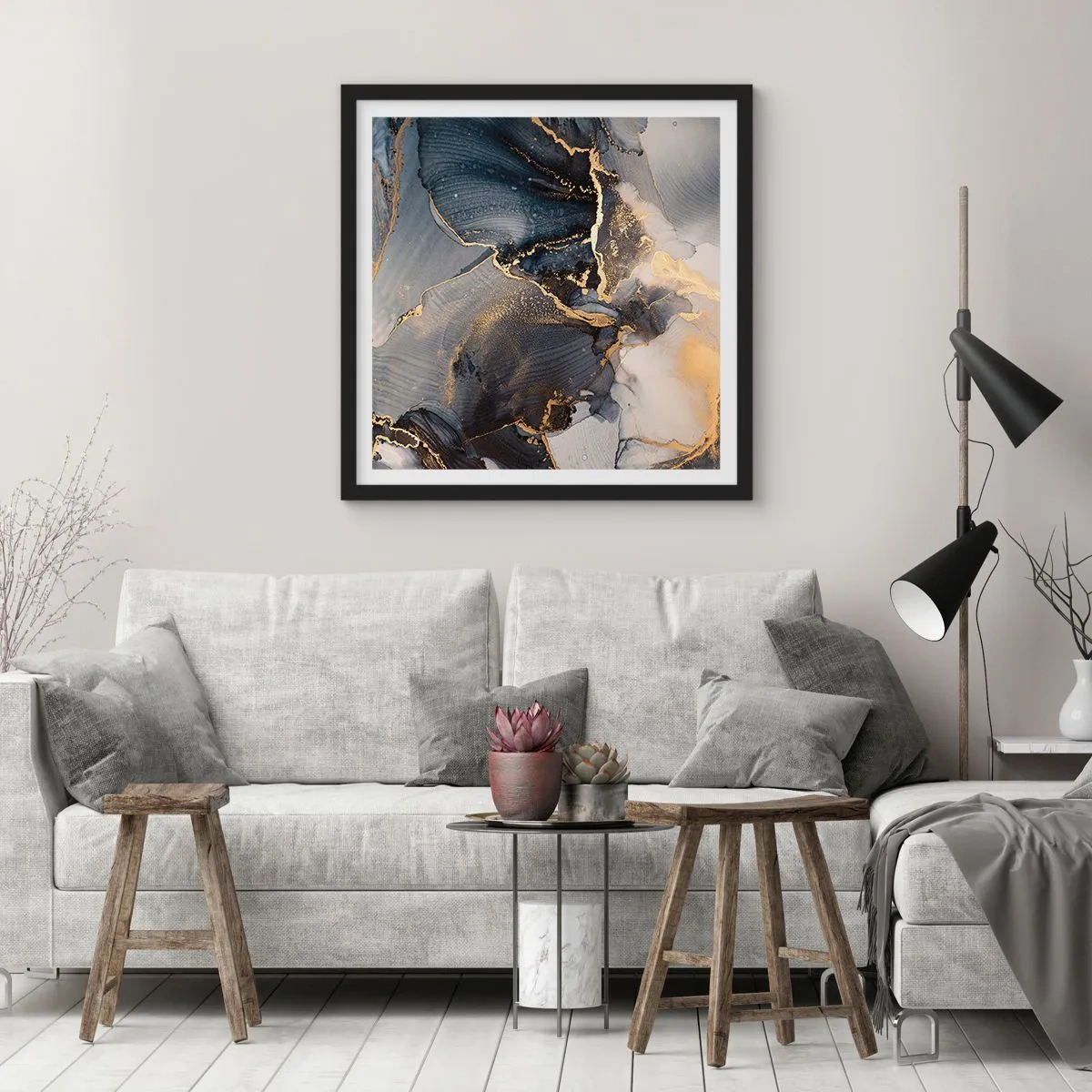 Plakát v černém rámu - Život kamene - 60x60 cm