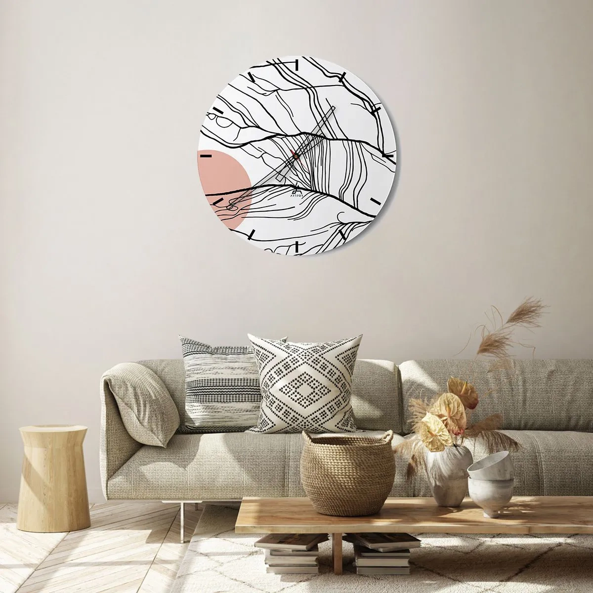 Nástěnné hodiny - V síti větviček - 30x30 cm