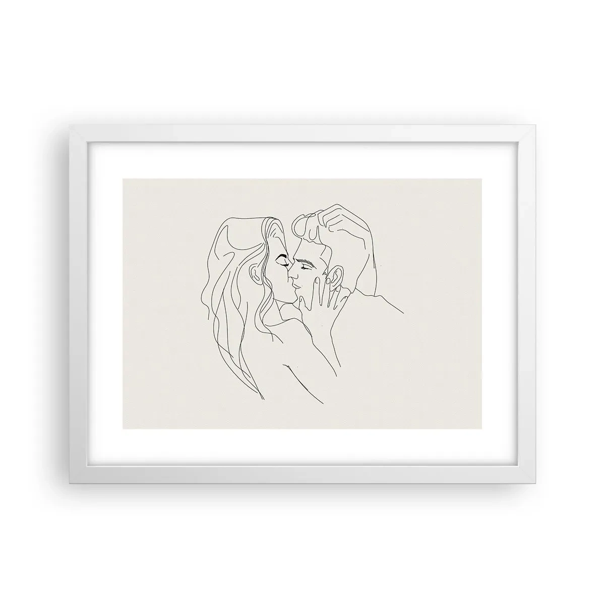 Plakát v bílém rámu - Zamotaní citem - 40x30 cm