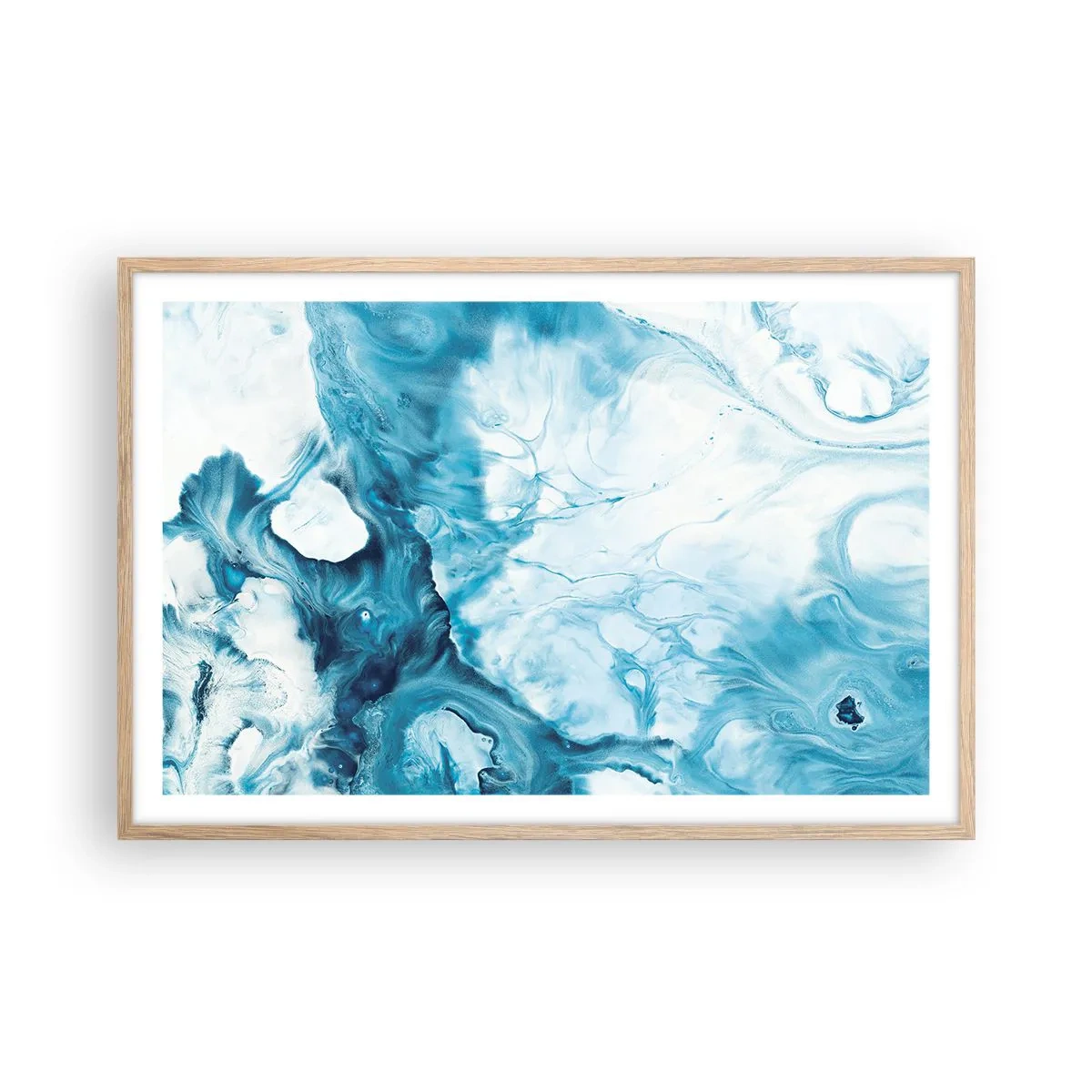 Plakát v rámu světlý dub - Modrý koncert - 91x61 cm