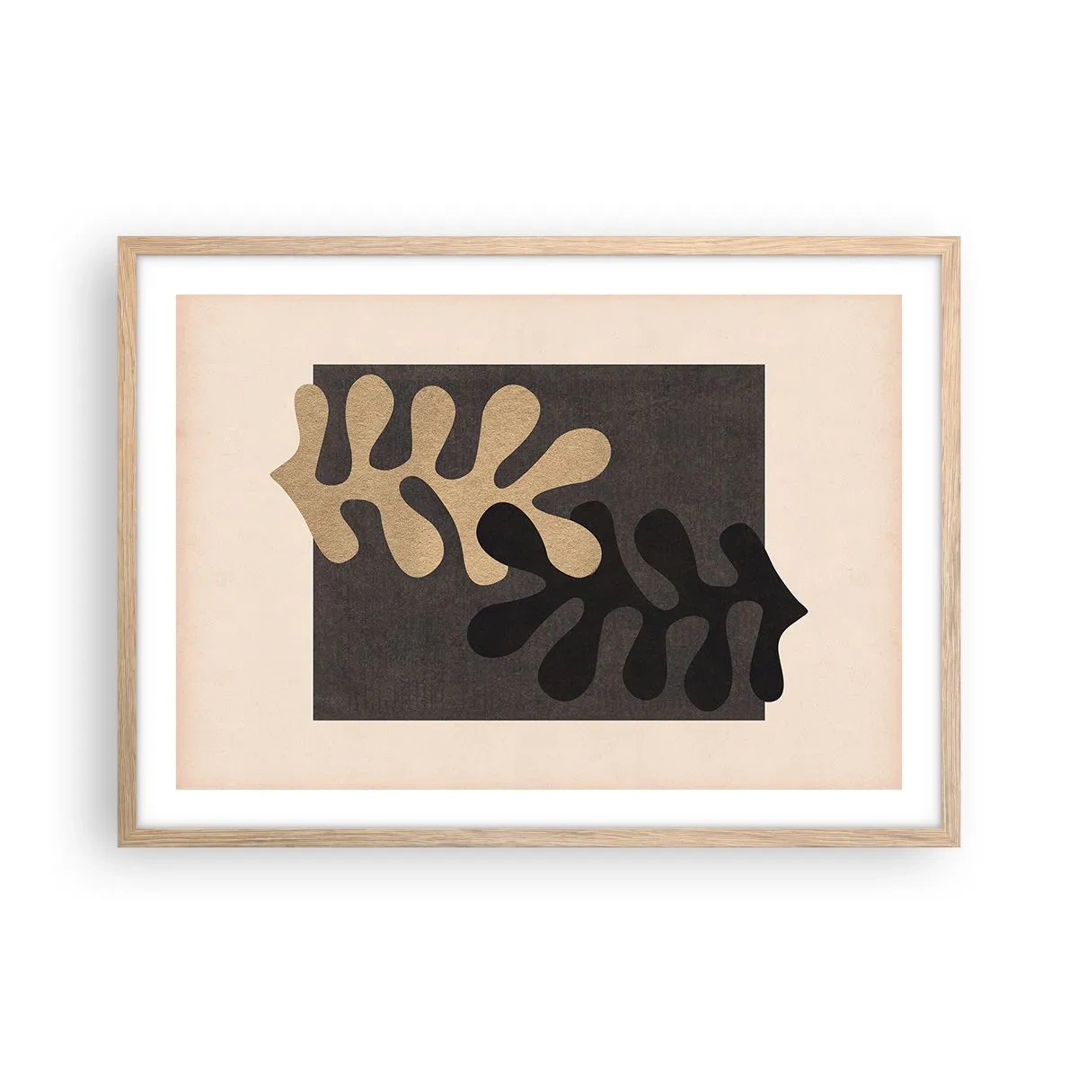 Plakát v rámu světlý dub - Nepřítomnost a doplnění - 70x50 cm