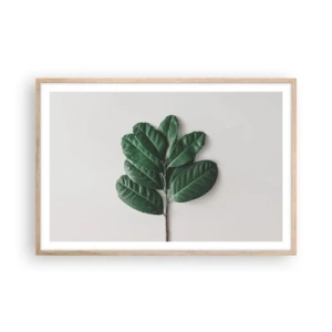 Plakát v rámu světlý dub - Kresba samotné přírody - 91x61 cm