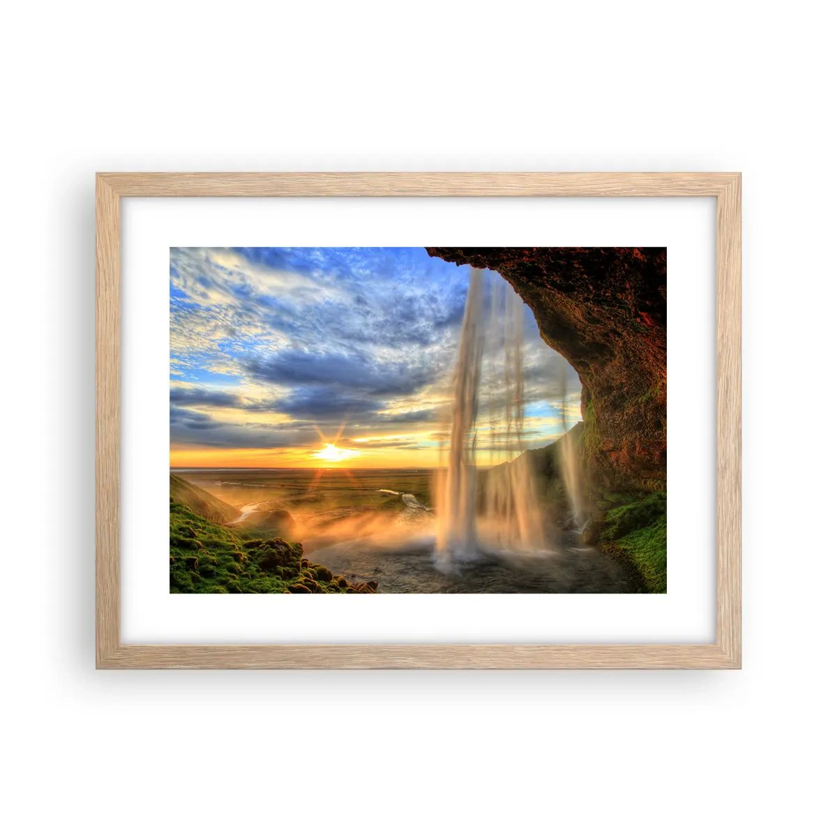 Plakát v rámu světlý dub - Svět za závojem kapek - 40x30 cm