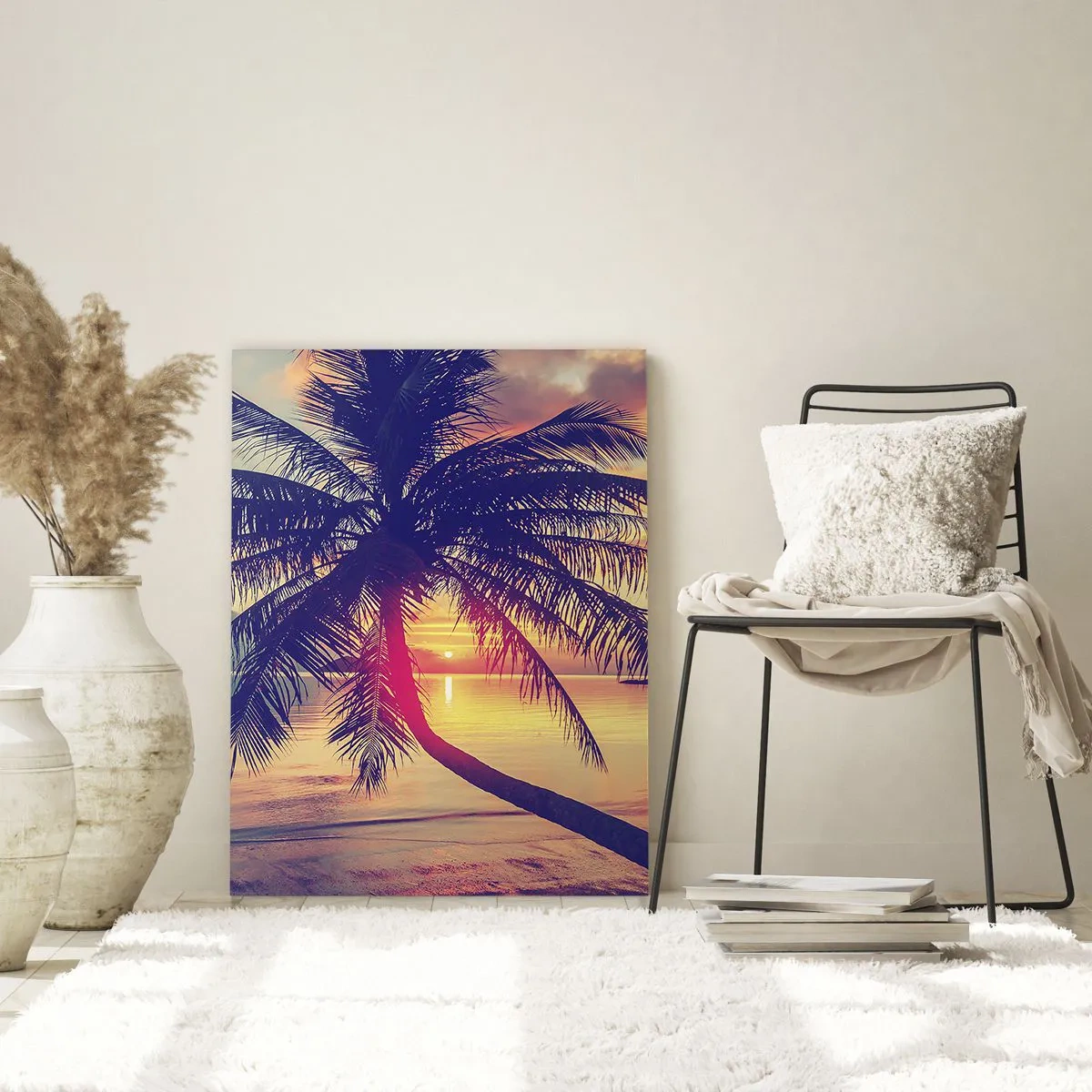 Obraz na skle - Večer pod palmami - 50x70 cm