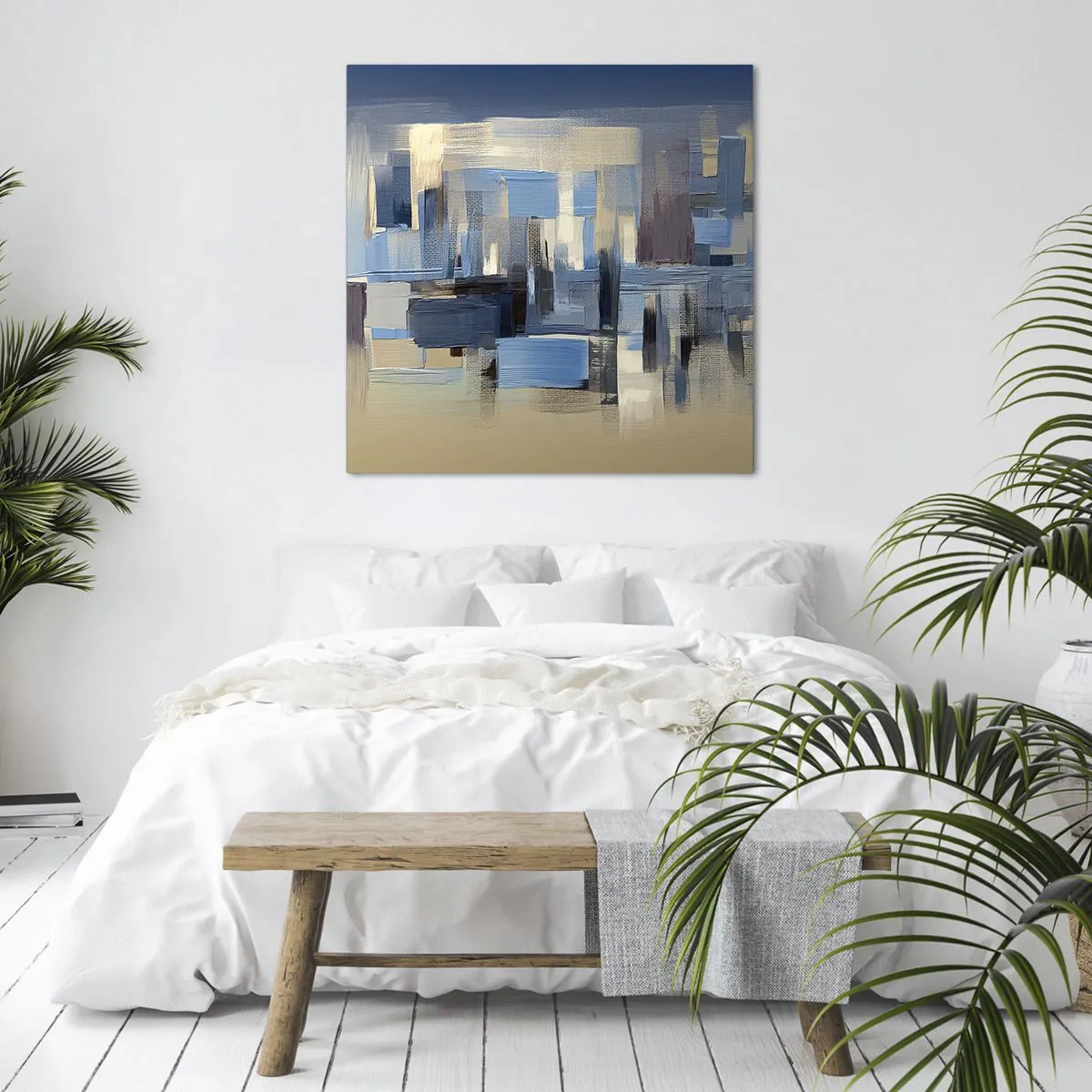 Obraz na plátně - Modrá konstrukce - 40x40 cm