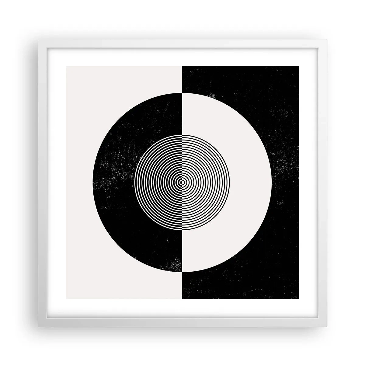 Plakát v bílém rámu - Harmonie v černé a bílé - 50x50 cm