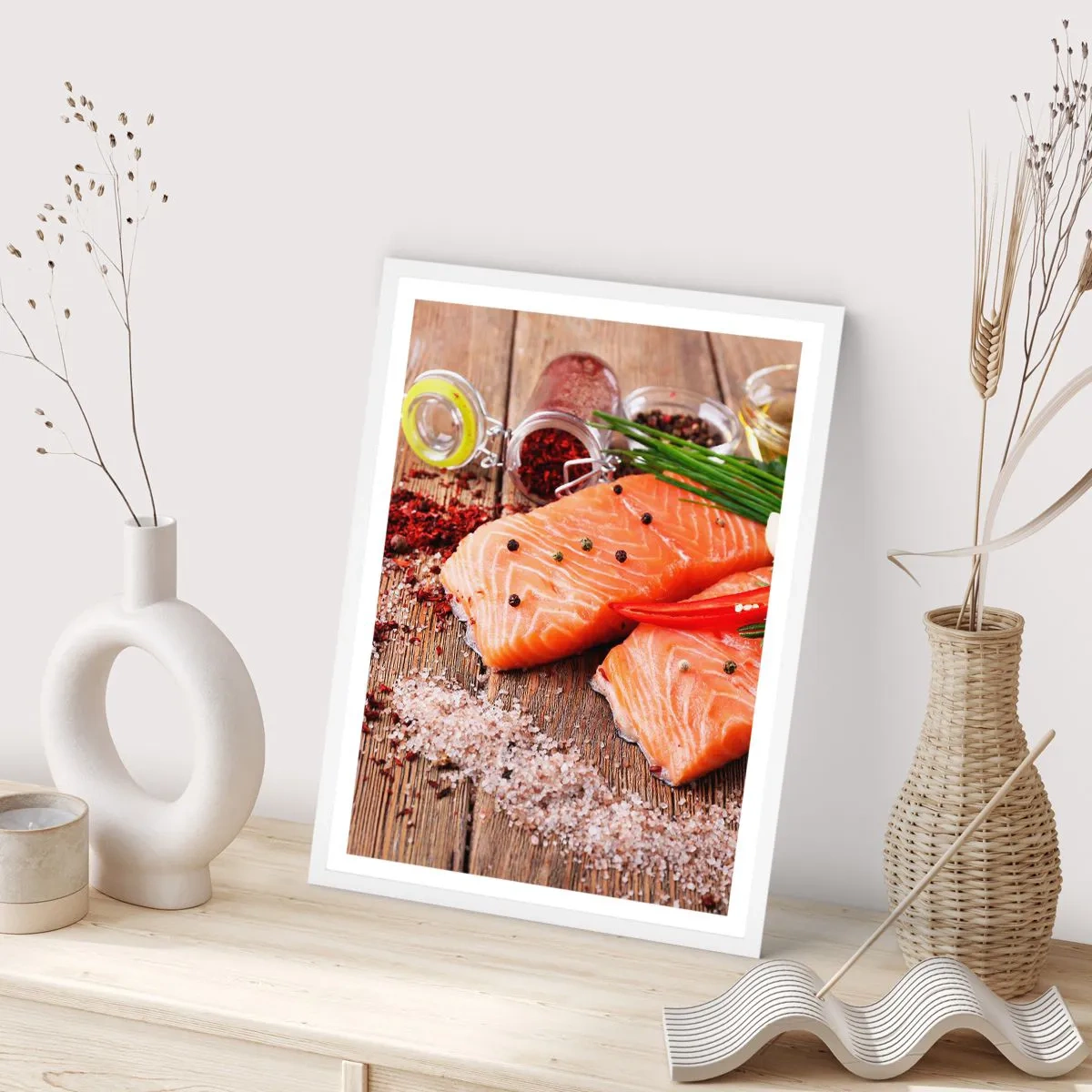 Plakát v bílém rámu - Norské dobrodružství v kuchyni - 70x100 cm