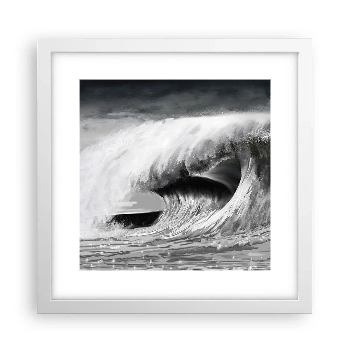 Plakát v bílém rámu - Hněv oceánu - 30x30 cm