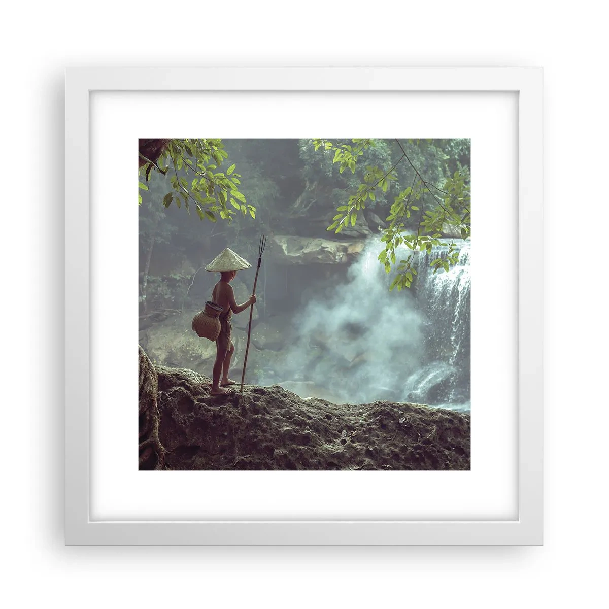 Plakát v bílém rámu - Spřátelený s přírodou - 30x30 cm