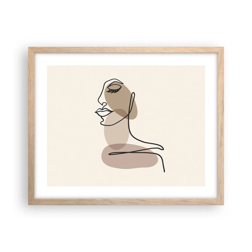 Plakát v rámu světlý dub - Při poslechu samé sebe - 50x40 cm