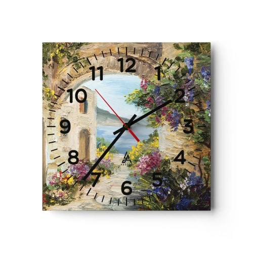 Nástěnné hodiny - Půvab pobřežní krajiny - 40x40 cm