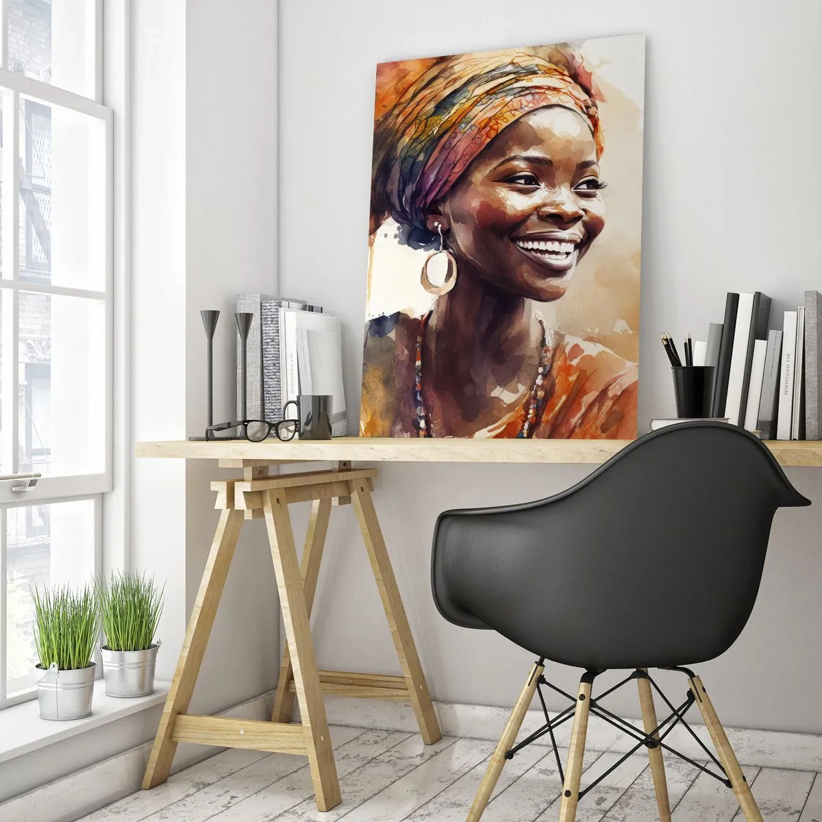 Obraz na skle - Africká královna - 50x70 cm
