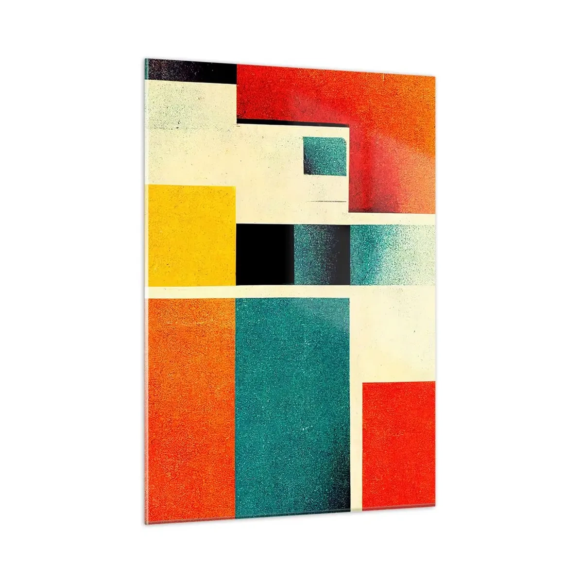 Obraz na skle - Geometrická abstrakce – dobrá energie - 50x70 cm