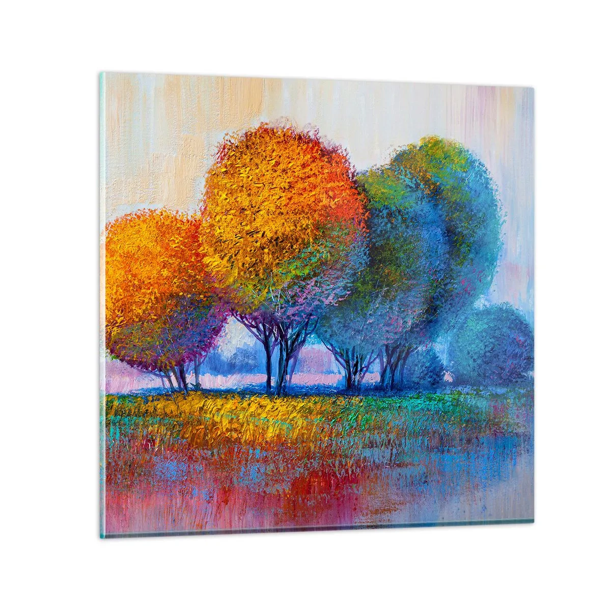 Obraz na skle - Trs zářivých barev - 30x30 cm