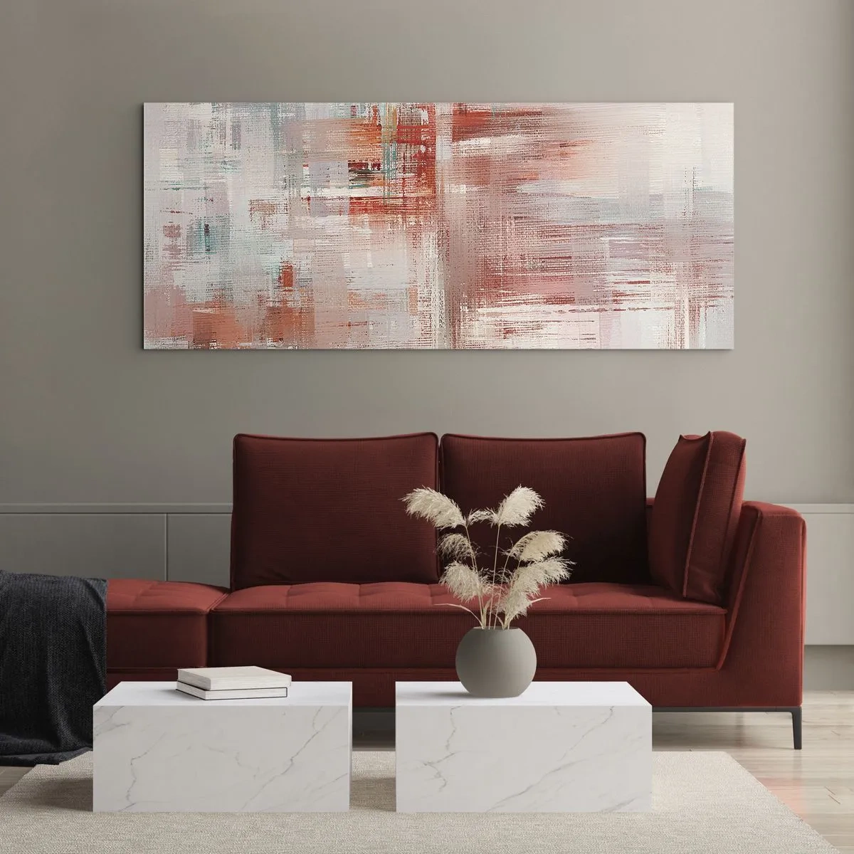 Obraz na skle - Zamlžené. Ale růžové - 160x50 cm