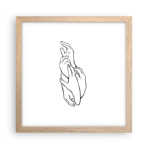 Plakát v rámu světlý dub - Dobrý dotek - 30x30 cm